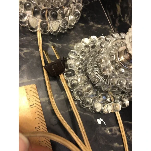 Vintage glass bubble style lamps 10"  (2) - Picture 6 of 6
